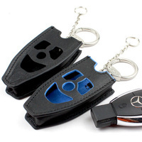 标车族 奔驰 真皮挂钩汽车钥匙包 车用腰挂钥匙套 男女适用专车专用可挂裤腰裤袢 汽车用品 蓝内bcz0343